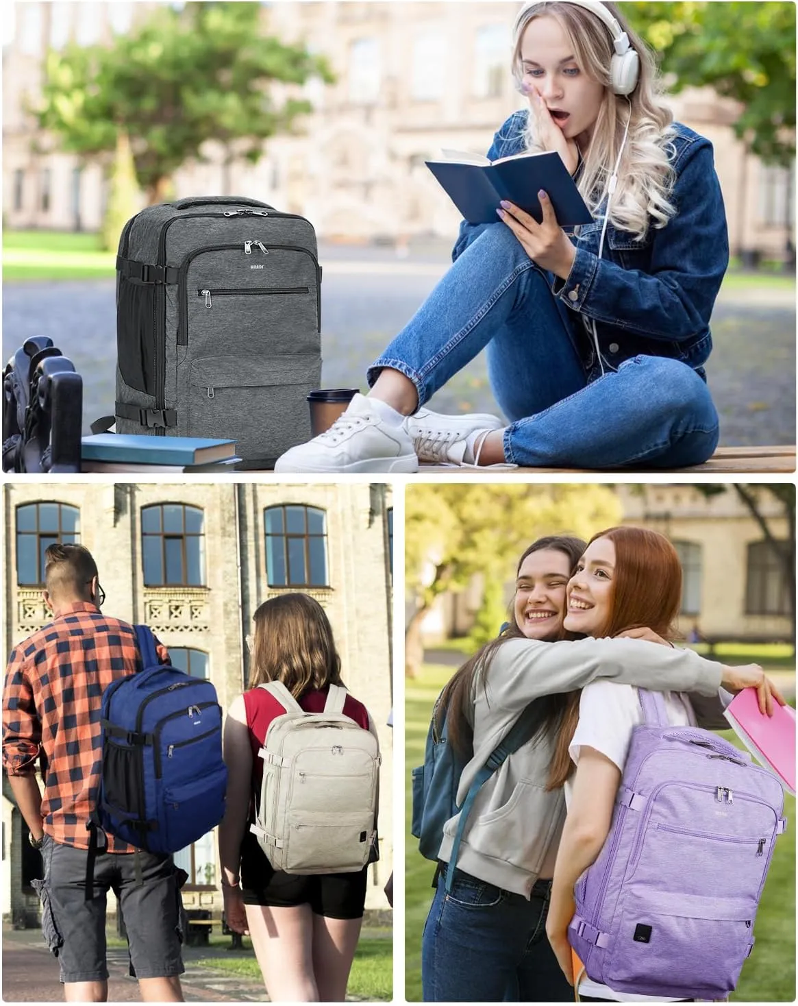 WANDF Travel Backpack For Spirit Airlines Personal Item Bag 18x14x8 with Wet Pocket, 17 Inch Laptop Backpack for Men WomenNavy Blue