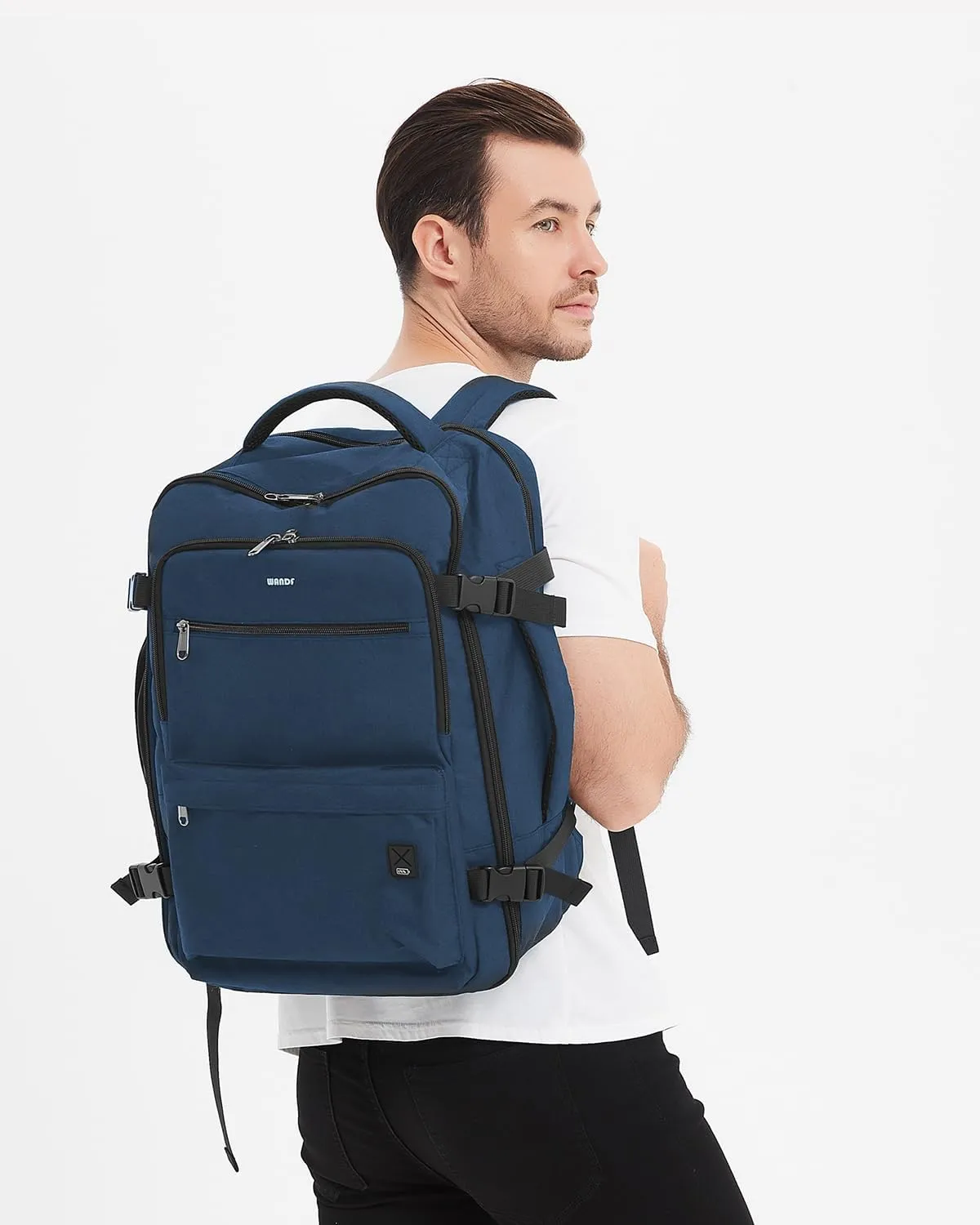 WANDF Travel Backpack For Spirit Airlines Personal Item Bag 18x14x8 with Wet Pocket, 17 Inch Laptop Backpack for Men WomenNavy Blue