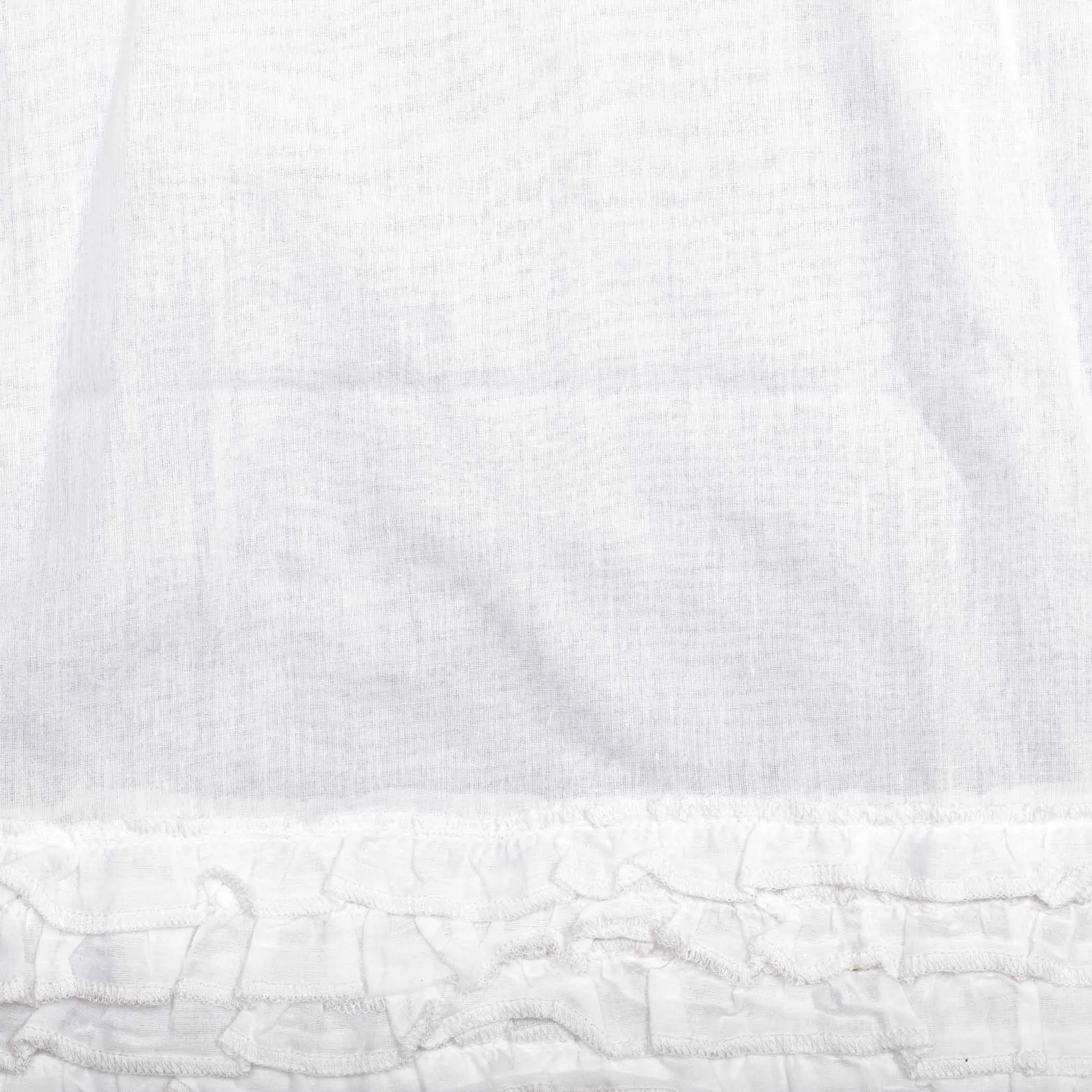 White Ruffled Sheer Swag Set of 2