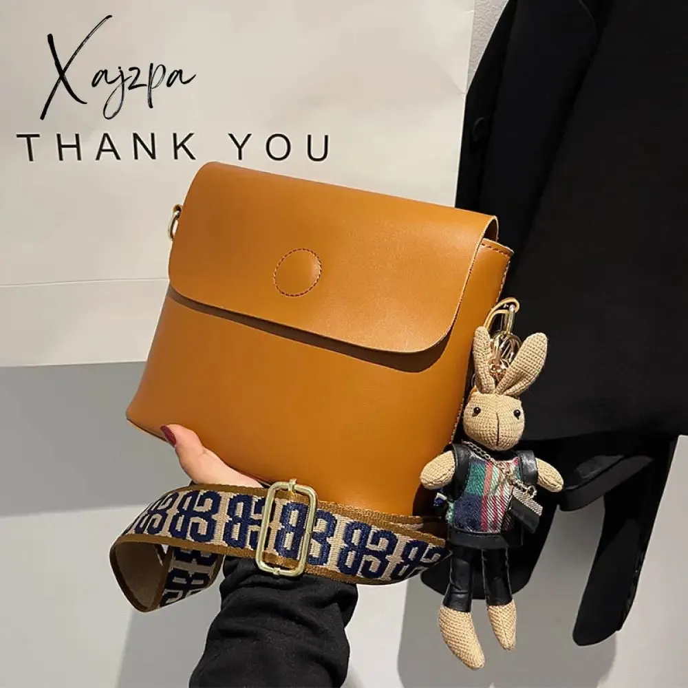 Xajzpa - Vintage Bag New Fashion Winter One Shoulder Women's Bag with Advanced Foreign Style Crossbody Versatile Ins Bucket Bag