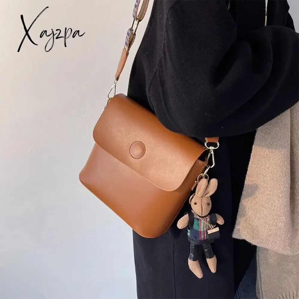 Xajzpa - Vintage Bag New Fashion Winter One Shoulder Women's Bag with Advanced Foreign Style Crossbody Versatile Ins Bucket Bag