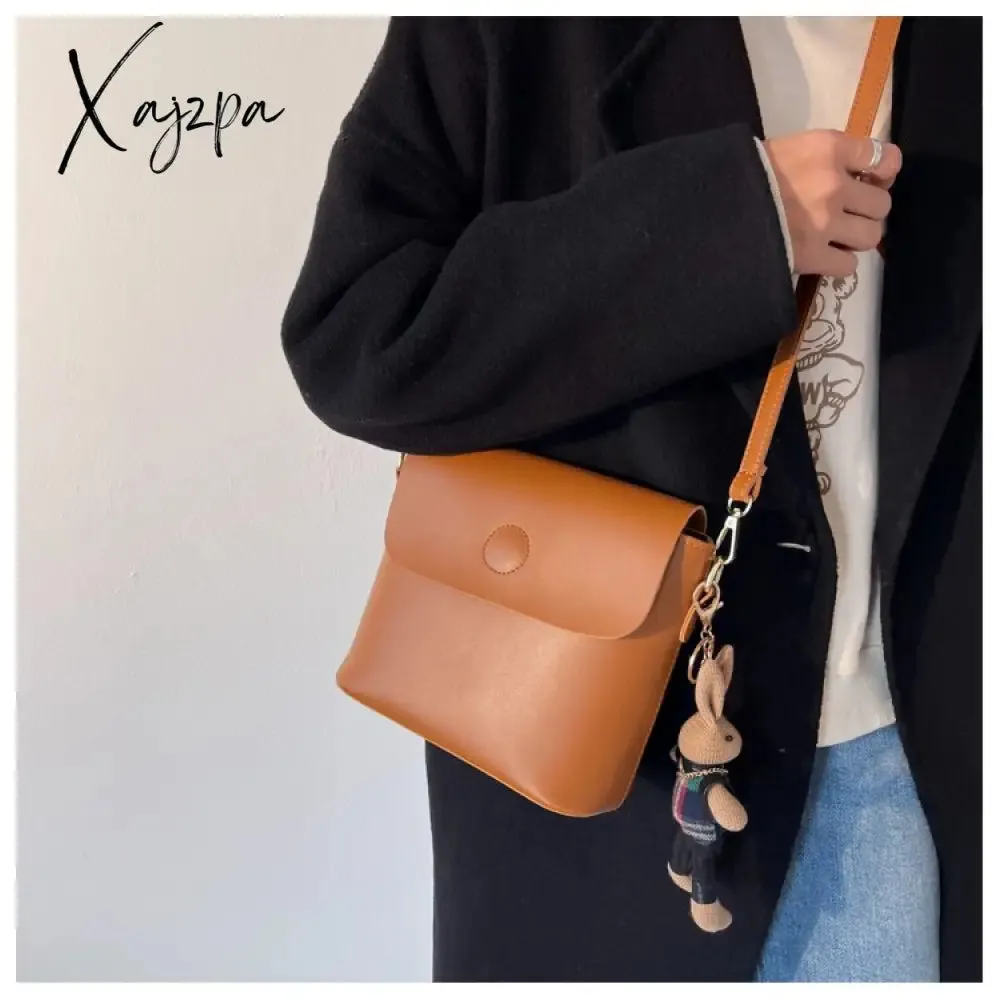 Xajzpa - Vintage Bag New Fashion Winter One Shoulder Women's Bag with Advanced Foreign Style Crossbody Versatile Ins Bucket Bag